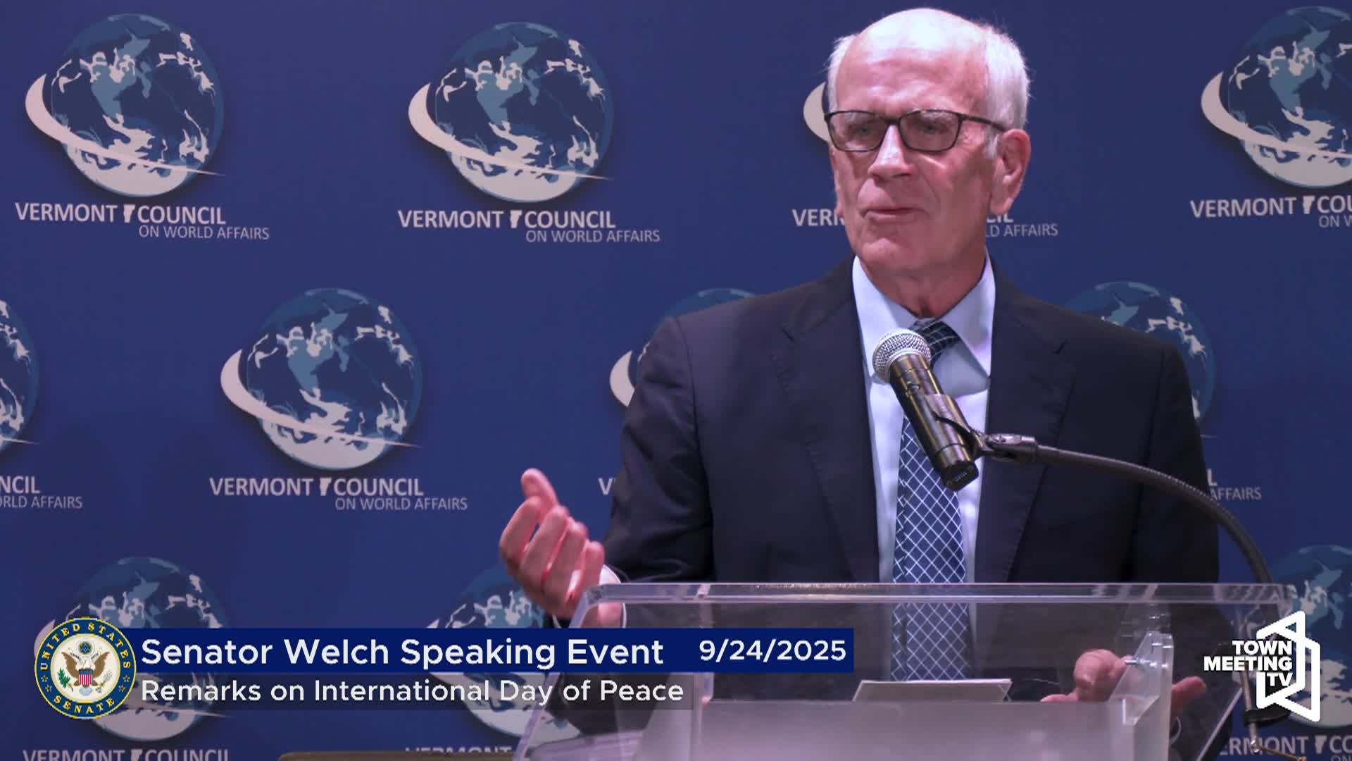Senator Peter Welch- Remarks on International Day of Peace