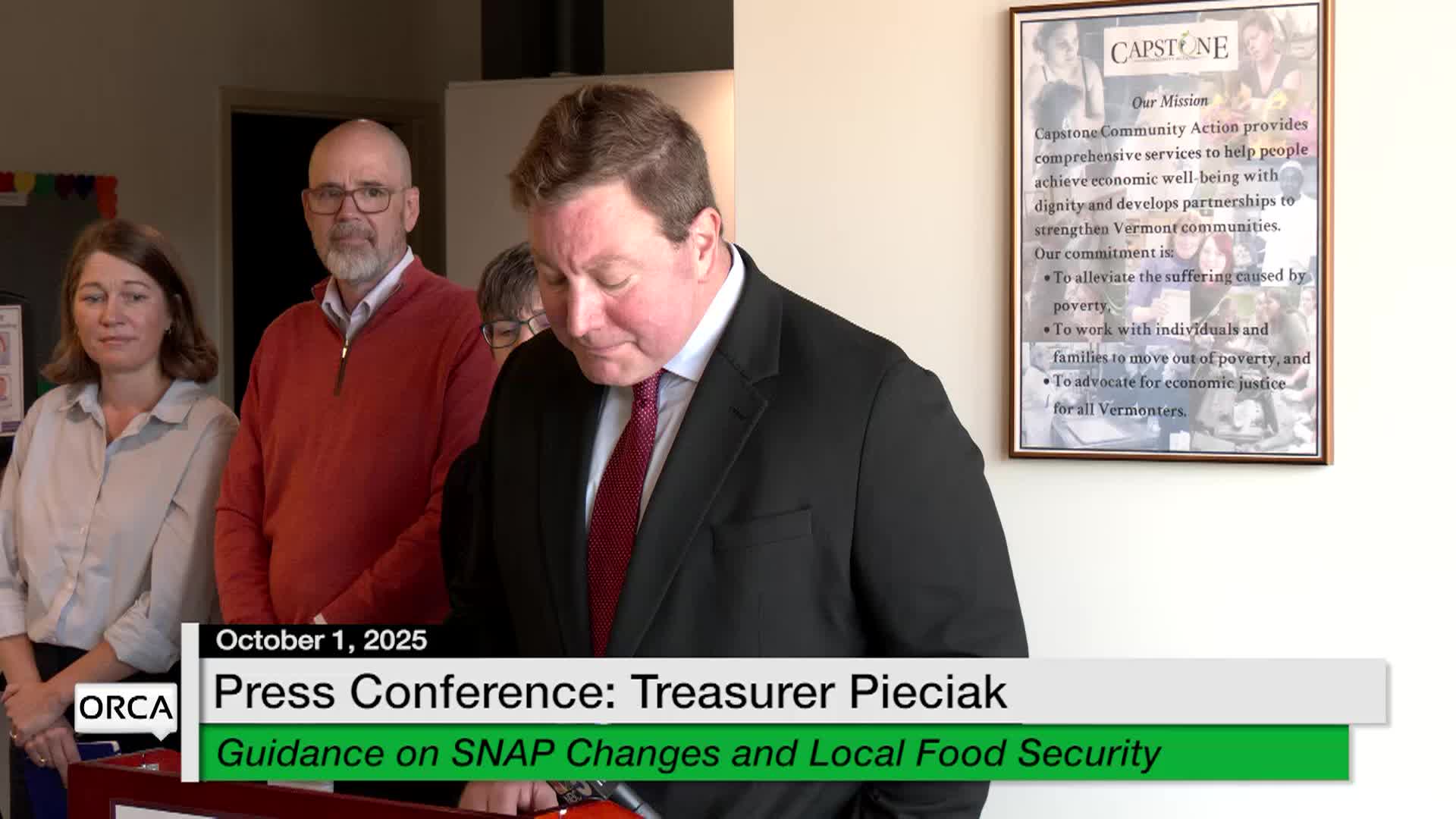 Vermont State Treasurer Mike Pieciak Press Conference