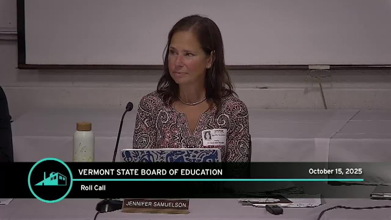 Vermont State Board of Education 10/15