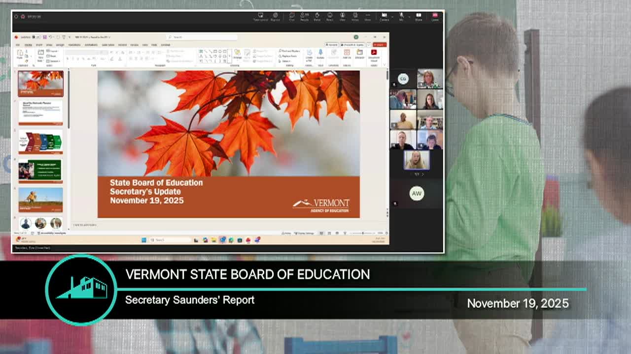 Vermont State Board of Education 11/19