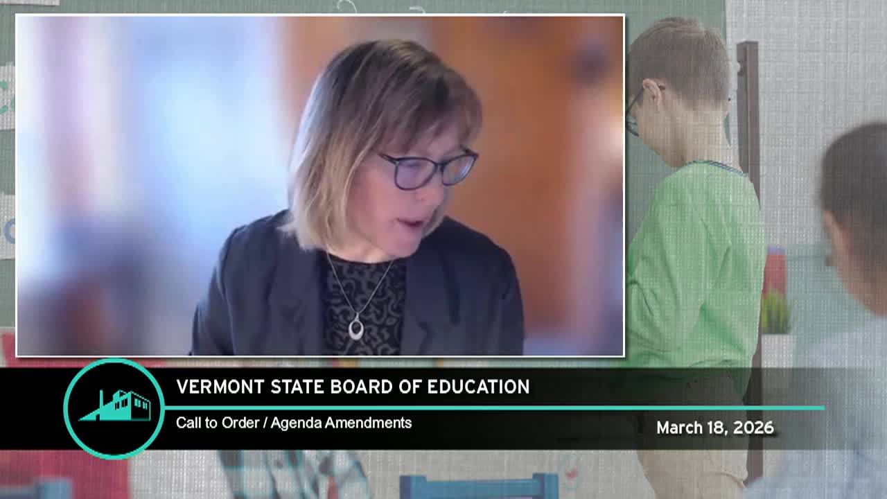 Vermont State Board of Education 3/18